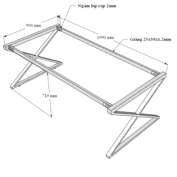 HBXC012 - Bàn họp 100x200 XConcept
