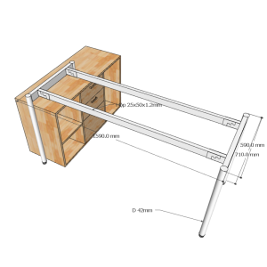 HCOM216-Hệ Chân Sắt OMA II  Gác Tủ 160x60 Cm