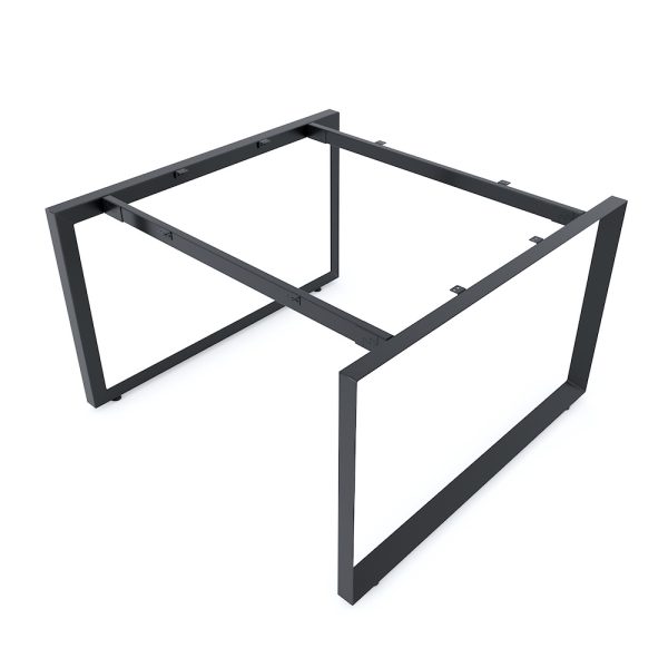 Bàn cụm 2 chỗ ngồi 120x120cm hệ Trian chân sắt tam giác