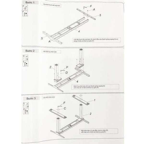 hướng dẫn lắp đặt và sử dụng chân bàn điện