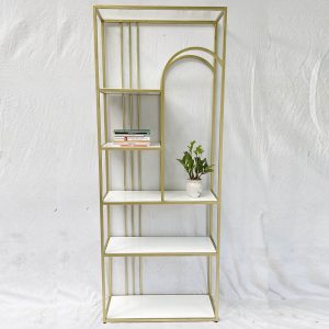 Kệ trang trí, kệ trưng bày UZI mặt gỗ khung sắt KTB68104