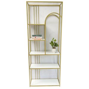 Kệ trang trí, kệ trưng bày UZI mặt gỗ khung sắt KTB68104