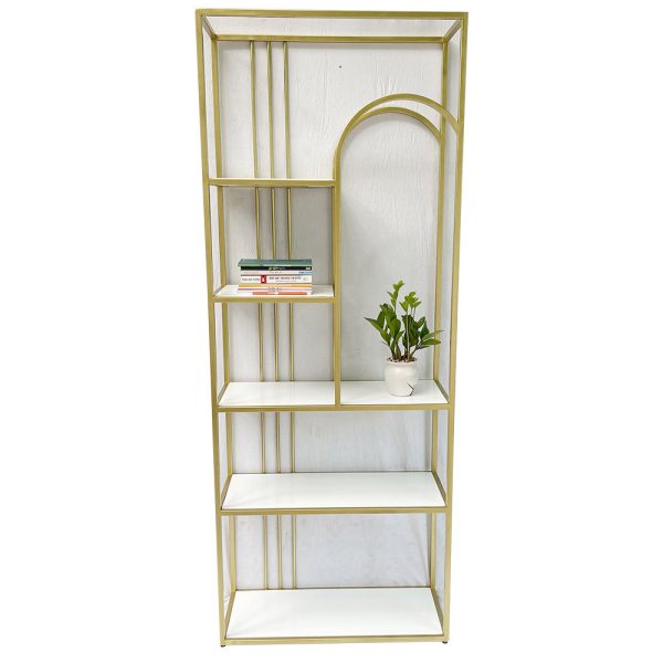 Kệ trang trí, kệ trưng bày UZI mặt gỗ khung sắt KTB68104