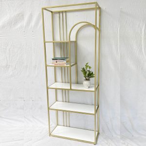 Kệ trang trí, kệ trưng bày UZI mặt gỗ khung sắt KTB68104