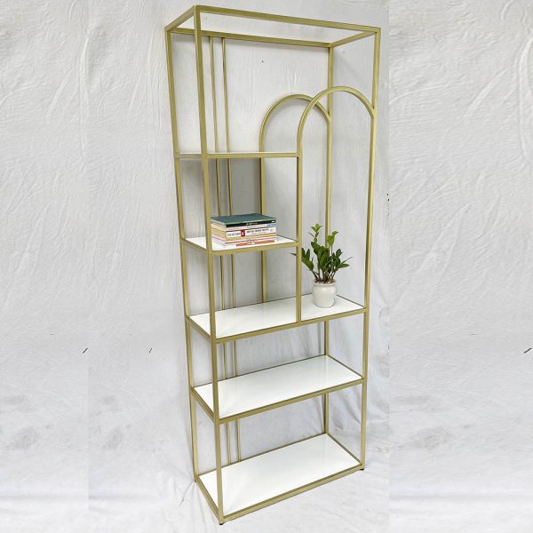 Kệ trang trí, kệ trưng bày UZI mặt gỗ khung sắt KTB68104