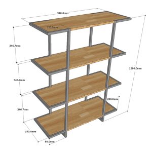 Kệ 4 tầng gỗ Plywood khung sắt KS68151