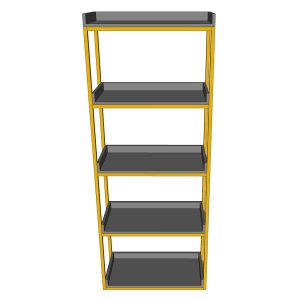 Kệ sách trang trí 5 tầng khung sắt gỗ cao su KS68133
