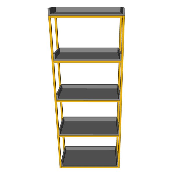 Kệ sách trang trí 5 tầng khung sắt gỗ cao su KS68133