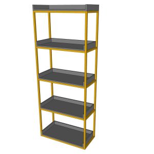 Kệ sách trang trí 5 tầng khung sắt gỗ cao su KS68133