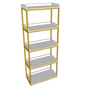 Kệ sách trang trí 5 tầng khung sắt gỗ cao su KS68133