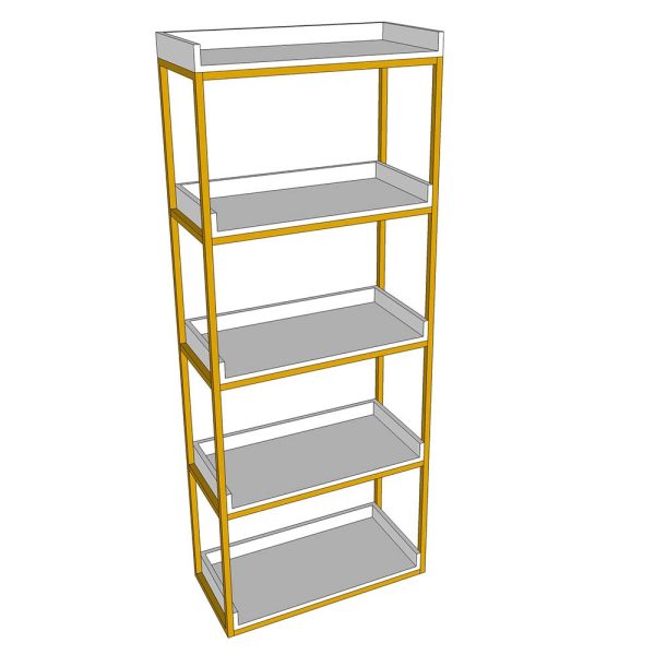 Kệ sách trang trí 5 tầng khung sắt gỗ cao su KS68133