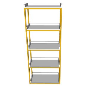 Kệ sách trang trí 5 tầng khung sắt gỗ cao su KS68133