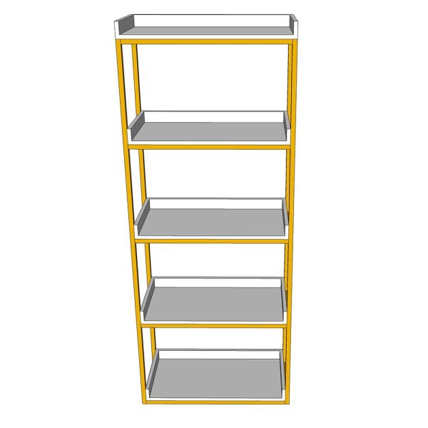 Kệ sách trang trí 5 tầng khung sắt gỗ cao su KS68133