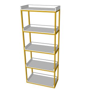 Kệ sách trang trí 5 tầng khung sắt gỗ cao su KS68133
