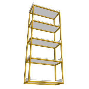 Kệ sách trang trí 5 tầng khung sắt gỗ cao su KS68133