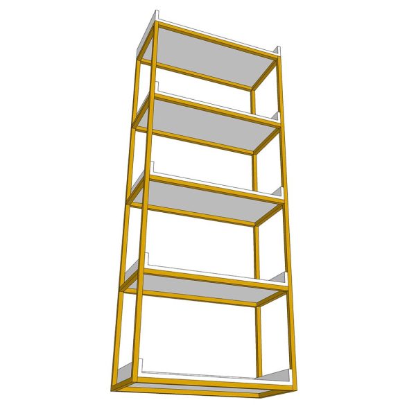 Kệ sách trang trí 5 tầng khung sắt gỗ cao su KS68133