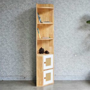 Kệ góc tường có ngăn tủ 35x35x160cm gỗ cao su KGT68030