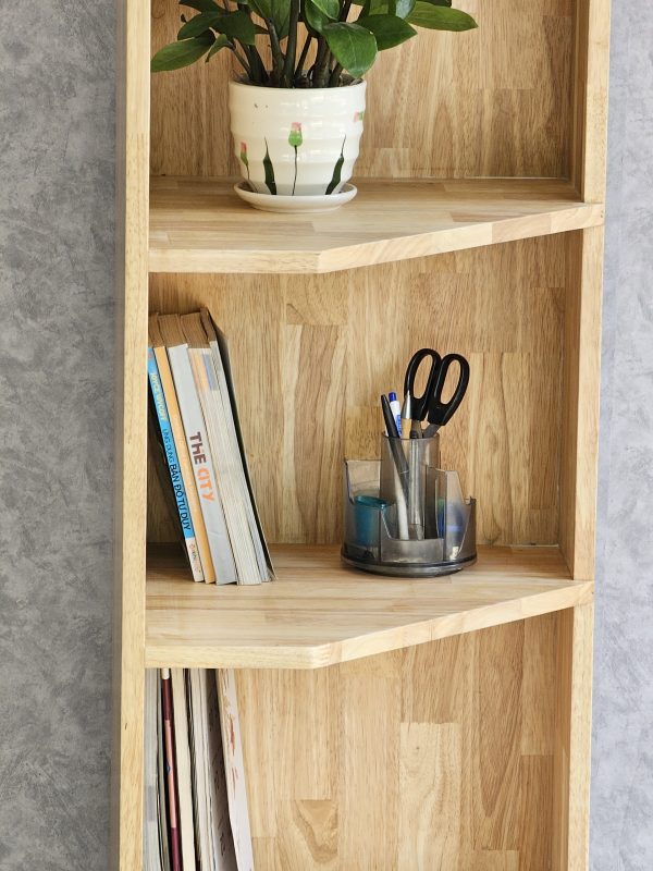 Kệ góc tường 5 tầng 40x32x172cm gỗ cao su KGT68026