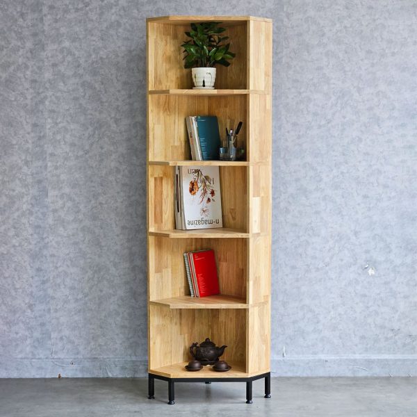 Kệ góc tường 5 tầng 40x32x172cm gỗ cao su KGT68026
