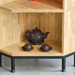 Kệ góc tường 5 tầng 40x32x172cm gỗ cao su KGT68026