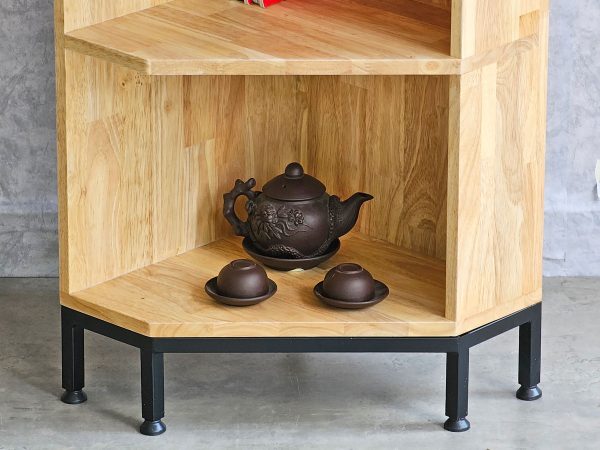Kệ góc tường 5 tầng 40x32x172cm gỗ cao su KGT68026