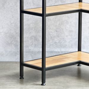 Kệ góc tường 5 tầng 60x60x160cm khung sắt gỗ cao su KGT68025