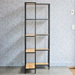 Kệ góc tường 5 tầng 60x60x160cm khung sắt gỗ cao su KGT68025