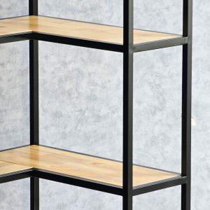 Kệ góc tường 5 tầng 60x60x160cm khung sắt gỗ cao su KGT68025