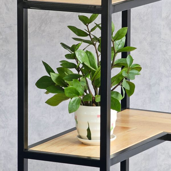 Kệ góc tường khung sắt 60x60x160cm gỗ cao su KGT68025