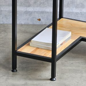 Kệ góc tường 5 tầng 60x60x160cm khung sắt gỗ cao su KGT68025