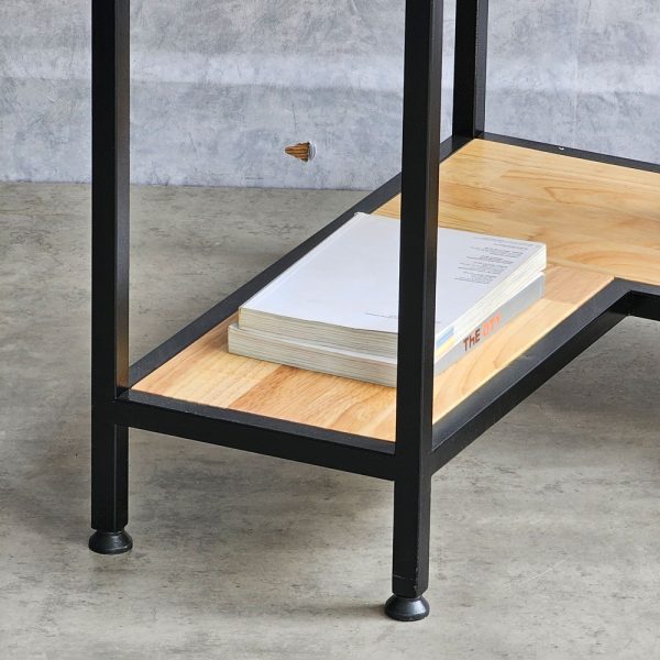 Kệ góc tường 5 tầng 60x60x160cm khung sắt gỗ cao su KGT68025