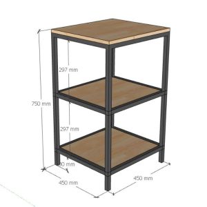 Kệ đứng 2 tầng 45x45x75cm gỗ plywood khung sắt KTB68160