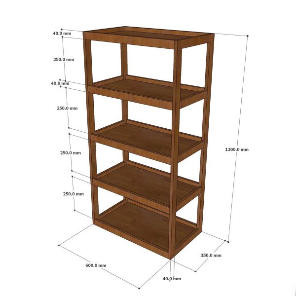 Kệ bếp 5 tầng 60x35x120cm gỗ cao su KB68046