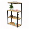 Kệ nhà bếp lắp ráp 70x30x120cm khung sắt gỗ cao su KB68043