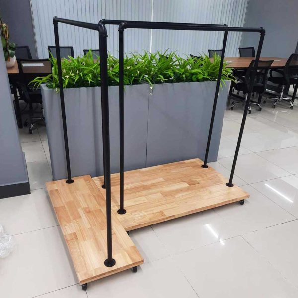 Giá treo quần áo ống nước 120x30x140cm có bánh xe di chuyển GQA68010