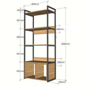 KQA68038 - Kệ quần áo VEGA có hộc tủ 80x45x200(cm)