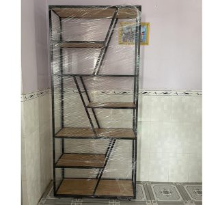 Kệ sách trang trí TRAP-SHELF gỗ cao su  KTB68044