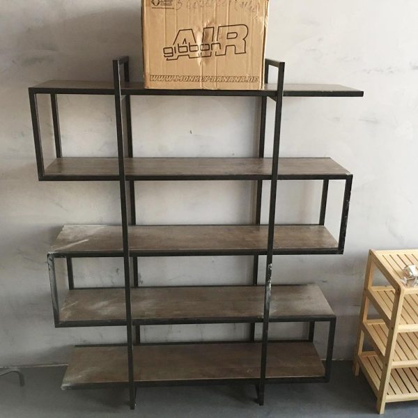 Kệ trang trí S-SHELF 120x30x150cm gỗ cao su KTB68032