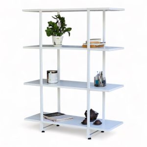 Kệ sách 4 tầng 94x35x120(cm) khung sắt màu trắng KS68229