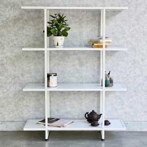 Kệ sách 4 tầng 94x35x120(cm) khung sắt màu trắng KS68229