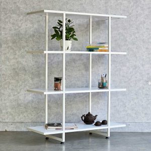 Kệ sách 4 tầng 94x35x120(cm) khung sắt màu trắng KS68229
