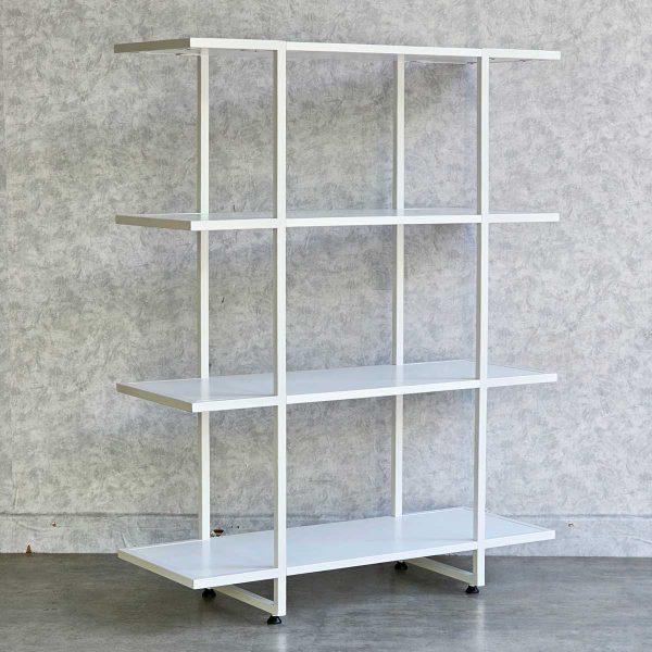 Kệ sách 4 tầng 94x35x120(cm) khung sắt màu trắng KS68229
