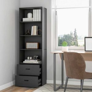 Kệ sách có ngăn tủ kéo 60x32x190cm gỗ cao su KS68249