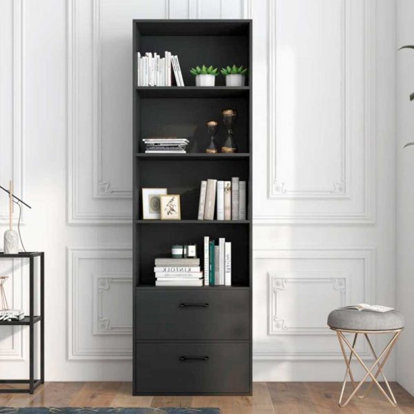 Kệ sách có ngăn tủ kéo 60x32x190cm gỗ cao su KS68249