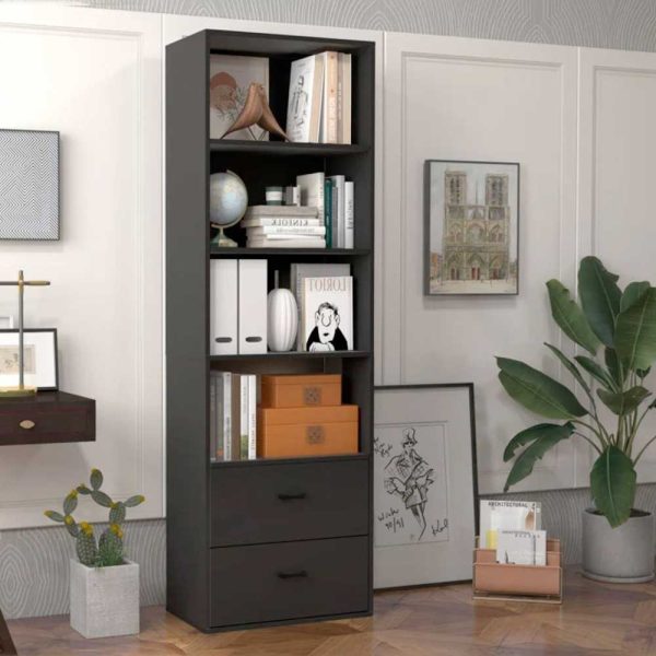 Kệ sách có ngăn tủ kéo 60x32x190cm gỗ cao su KS68249