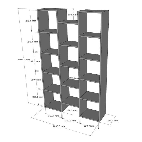 Kệ sách đứng 100x25x160cm gỗ cao su KS68243