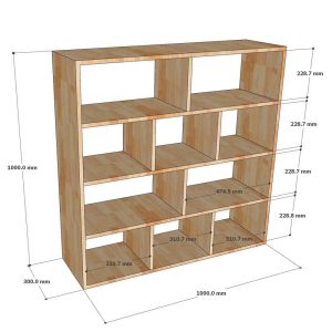 Kích thước kệ sách gỗ