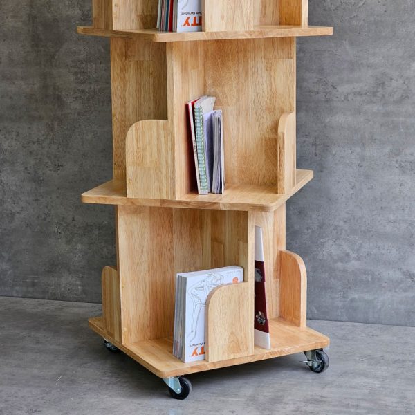 Kệ sách di động 4 tầng gỗ tự nhiên