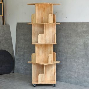Kệ sách di động 4 tầng gỗ tự nhiên