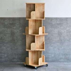 Kệ sách di động 4 tầng gỗ tự nhiên